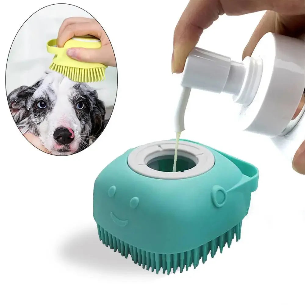 Silicone Pet Bath Massage Brush – Soft, Safe Grooming Tool for Dogs & Cats